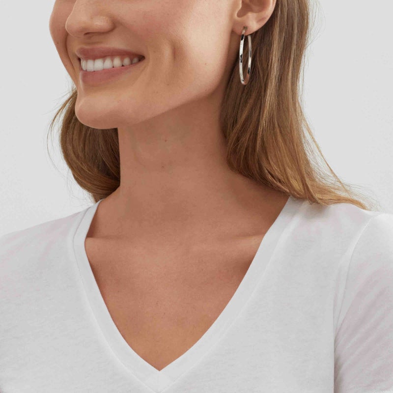 Silpada Hammered .925 Sterling Silver Hoop Earrings for Women, Jewelry Gift Idea, 'Circle Up' - Image 4